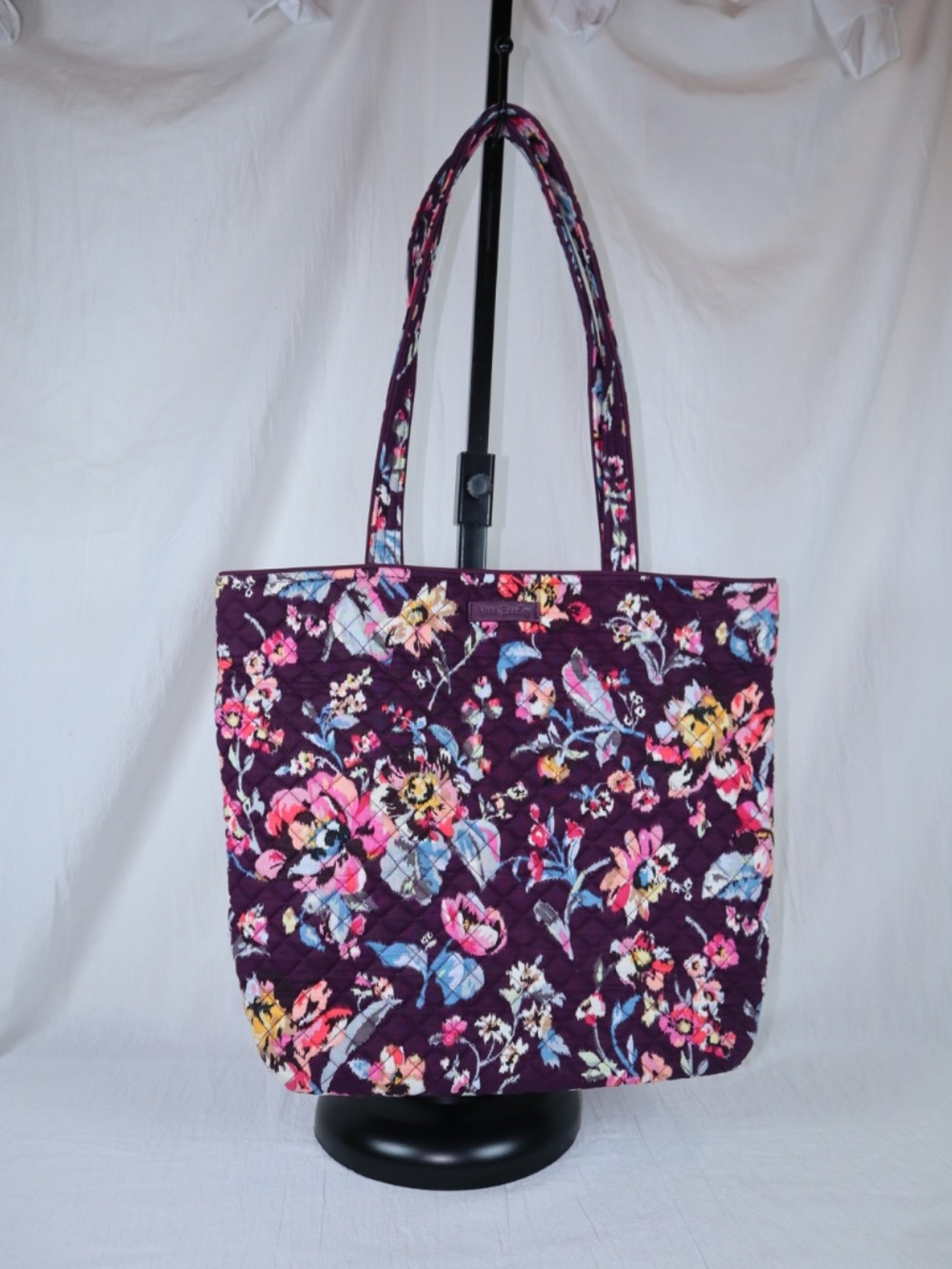 Vera Bradley Iconic Purple Floral Tote Bag